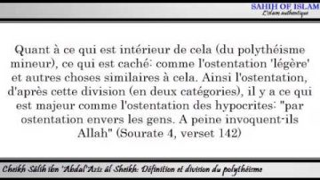 Définition et division du polythéisme -Cheikh Sâlih Âl Sheikh-