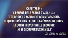 15- CHAP14: EST-CE QU’ILS ASSIGNENT COMME ASSOCIÉS CE QUI NE CRÉE RIEN ET QUI EUX-MÊMES SONT CRÉES