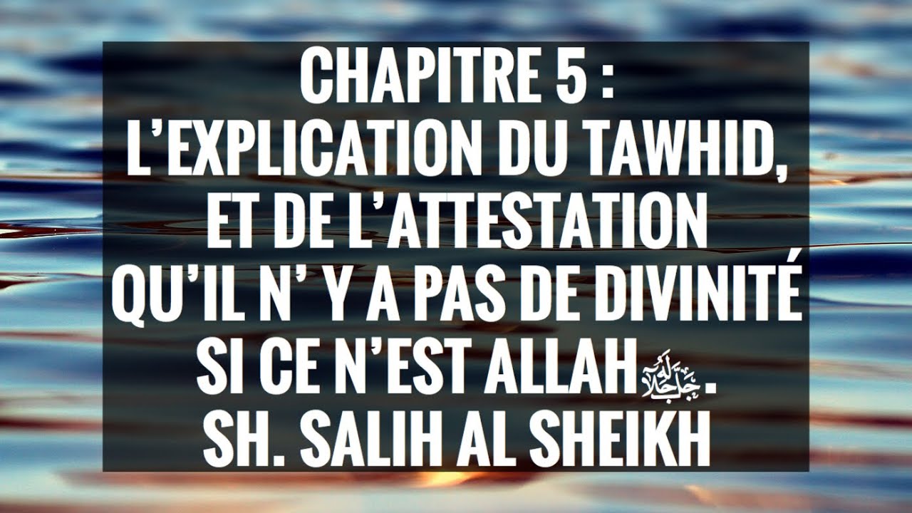 6-CHAP 5:L’EXPLICATION DU TAWHID,ET DE L’ATTESTATION  QU’IL N’ Y A PAS DE DIVINITÉ SI CE N’EST ALLAH