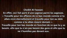 Concernant lexpression travaille pour ce bas monde… – Sheikh Al-Fawzan