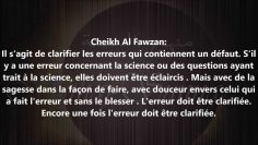 Conseil de Sheikh Al Fawzan pour les étudiants en science