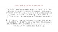 Est il permis à la femme de faire la hijra sans tuteur légal? – Sheikh Mohammed Al Madkhali