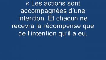 hadith n°1 des 40 nawawi