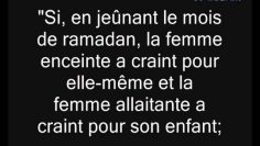 Le jeûne pour la femme enceinte et la femme allaitante -Cheikh Mohamed Ali Ferkous-