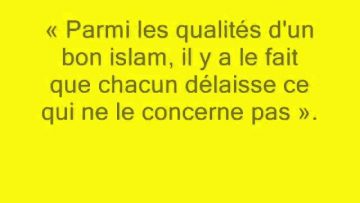hadith n°12 des 40 nawawi
