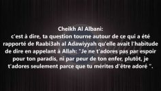 Impossible dadorer Allah sans le craindre – Sheikh Al Albani