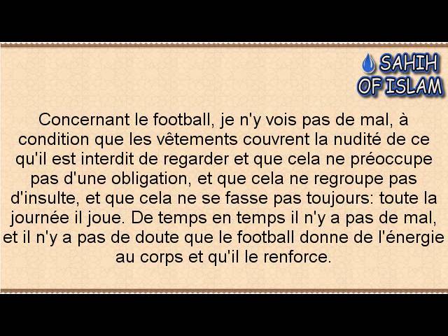 Jouer au football -Cheikh ibn Othaymine-