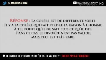 Le divorce de lhomme en colére est-il valable ? – Sheikh Zayd Al-Madkhali