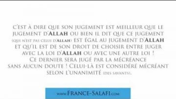 Le statut de celui qui ne juge pas avec les lois dAllah – Sheikh Al Fawzan
