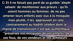 Léducation des enfants face à leur venue à la mosquée – Sheikh Al Albani