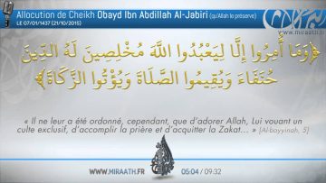 Les conditions de loeuvre pieuse – Sheikh Ubeyd Al-Jabiri