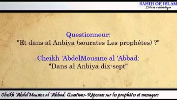 Les Prophètes et Messagers – Sheikh Abd Al Mouhsin Al Abbad