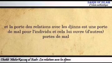 Les relations avec les djinns -Cheikh AbderRazzaq al Badr-