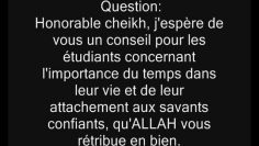 Limportance du temps pour létudiant en science religieuse -Cheikh Salih al Fawzan-