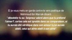 Peut on prétendre aimer Allah si on lui désobéit? – Sheikh Mohammed Ibn Omar Bazmoul