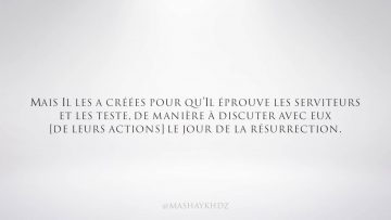 Pourquoi Allah crée t Il des choses quIl déteste ? – Sheikh Azzedine Ramadani