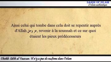 Il ny a pas de soufisme dans lislam -Cheikh Sâlih al Fawzan-