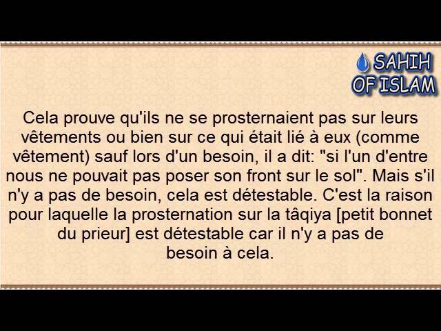 Prosternation sur la tâqiyah [petit bonnet du prieur] -Cheikh ibn Othaymine-