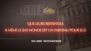 QUE LEURS RESTENT-ILS  SI MÊME LE BAS MONDE EST UN FARDEAU POUR EUX ?!!