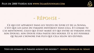 Tous les hommes au Paradis auront des houris ? – Sheikh AbdAllah Al Adani