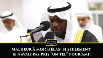 ﴾Malheur à moi! Hélas! Si seulement je navais pas pris “un tel” pour ami!﴿ Surat Al Furqan (21-31)