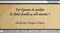 Est-il permis de sacrifier la (bête) femelle ou celle enceinte ? – Cheikh Aziz Farhan al Anazi