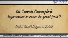 Est il permis daccomplir le tayammoum en raison du grand froid ? – Cheikh AbdelMouhsine al Abbâd