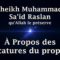 Cheikh Muhammad Said Raslan – À Propos des caricatures du prophète