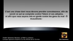 Cheikh Mohamed Meziane – Lorsque lignorant sexprime sur les affaires de la Oumma