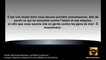 Cheikh Mohamed Meziane – Lorsque lignorant sexprime sur les affaires de la Oumma